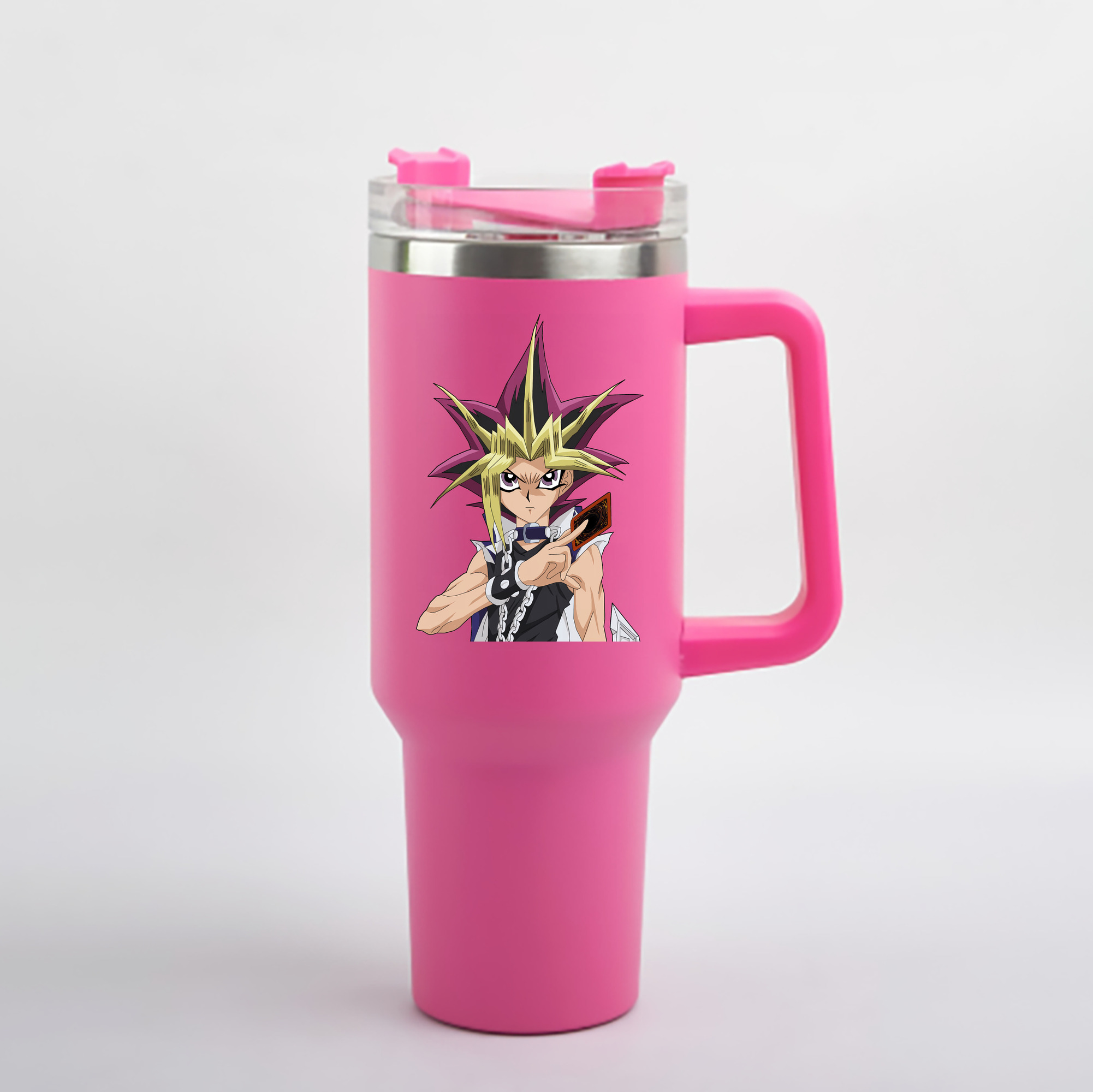 （画像用） 遊☆戯☆王 Yu-Gi-Oh! 1200mL車用タンブラー - クリスタルステッカー（プラスチックストロー付き）